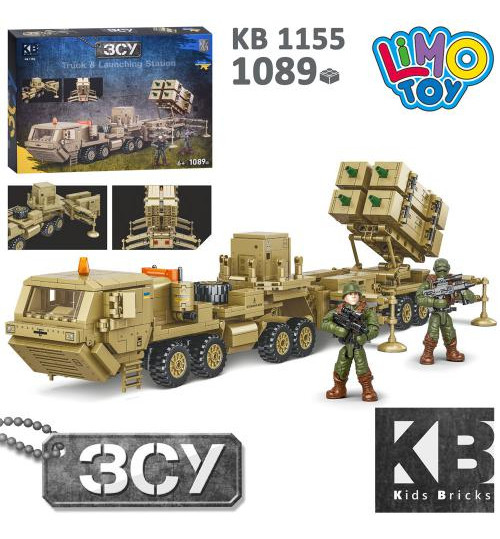 Конструктор KB 1155 (8шт) військовий, військова машина/трейлер, фігурки, 1089дет, в кор-ці, 55-40-7