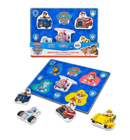 Дерев'яна іграшка KidsHits Paw Patrol арт. KH20/059 (24шт/2) пазли-вкладиші 30*22*1,5 см