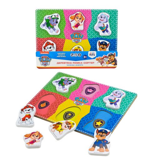 Дерев'яна іграшка KidsHits Paw Patrol арт. KH20/060 (24шт) пазли-вкладиші 30*22*1,5 см