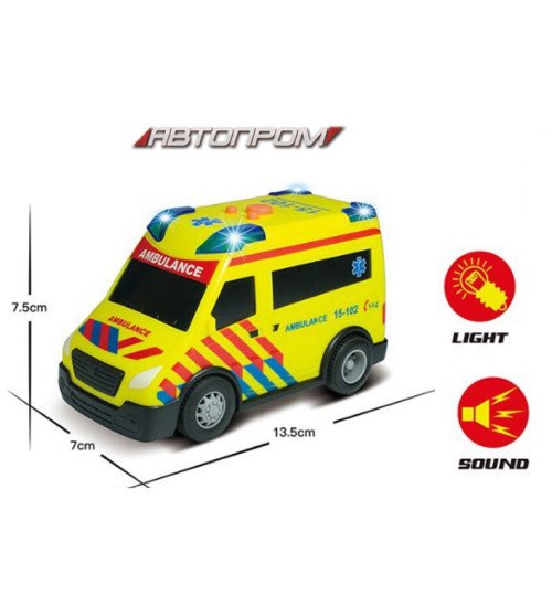 Машина АВТОПРОМ арт. 7998 (48шт) батар. світ., звук, короб.18*10,5*8,5см