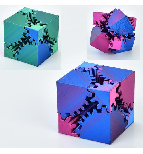 Гра IT015 (45шт) куб, 5см, 3D-печать, шестерні, антистрес, головоломка, мікс кольорів, в кор-ці(слю