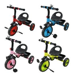 Триколісний велосипед арт. TR2501 (6шт)   колеса 10'' та 8'' з кошиком,4 кольори