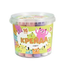 Крейда Велика кругла - 16 штук Strateg різнокольорова (50139)
