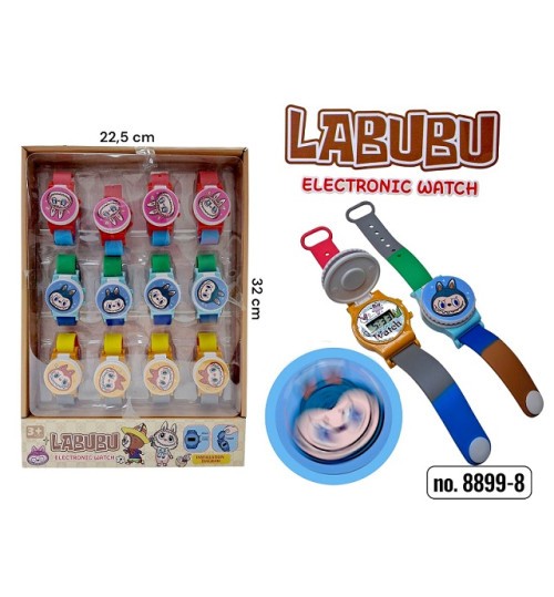 ДИТЯЧИЙ ГОДИННИК LABUBU 8899-8 (В БЛОЦІ 12 ШТ)