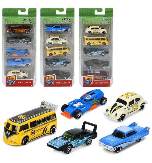 Набір машинок 8805FG (48шт) 8см, 1:64, метал, набір 5шт, мікс видів, в кор-ці, 25,5-4-10,5см