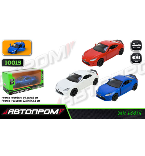 Іграшка машина мет. АВТОПРОМ  арт. 10015 (48шт/2) 5 inch,3 кольори Toyota GR86, відкр.двері, у кор.