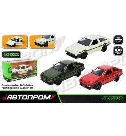 Іграшка машина мет. АВТОПРОМ  арт. 10022 (48шт/2)  5 inch,3 кольори Toyota AE86, відкр.двері, у кор