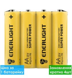 Батарейка сольова Enerlight Super Power R6 AA пальчикова (трей)