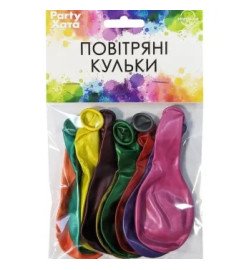 1111-5646 Кулька набір латексних кульок металік 25 см, 10 од.