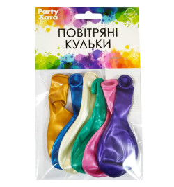 1111-5869 Кулька набір латексних кульок металік 25 см, 6 од.