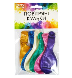 1111-5869 Кулька набір латексних кульок металік 25 см, 6 од.