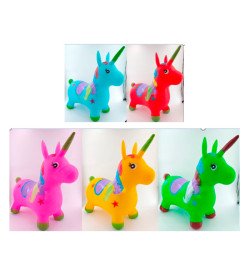Стрибуни-конячки MS 3391-1 (15шт) єдиноріг, ПВХ, 1300г, 5 кольорів, у пакеті, 28-24-8см