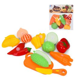 Продукти MD8156 (48шт) на липучці, овочі, ніж, дошка, у пакеті, 22-24-5см