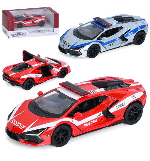 Машина KT5459WPR (24шт) метал, інерція, 1:38, 12,5см, відчиняються двері, гумові колеса, 2 види (1