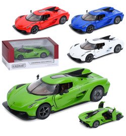 Машина KT5473W (24шт) метал, інерція, 1:36, 12,5см, відчиняються двері, гумові колеса, 4 кольори, в