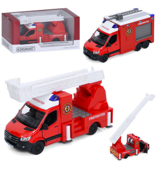 Пожежна машина KT5478W (24шт) метал, інерція, 1:48, 12см, відчиняються двері, гумові колеса, 2види,