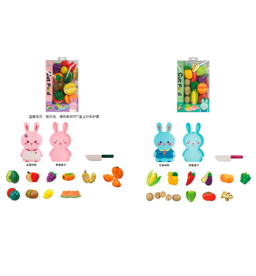 Продукти 22815B (12шт) на липучці, дошка, ніж, 2 види(фрукти, овочі), в кор-ці(слюда), 18,5-30-7см