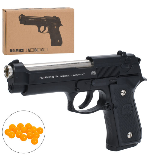 Пістолет M92B (24шт) 21,5см, пластикові кулі, в кор-ці, 25,5-14-4см
