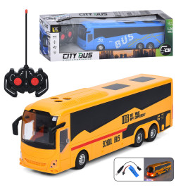 Автобус 197-3-4 (12шт) р/к, акум, 30см, 1:24, світло, гумові колеса,USBзарядне, 2 кольори, в кор-ці