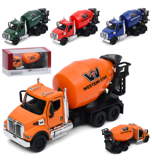 Бетономішалка KT11001W (24шт) інерція, метал, 14,5см, 1:66, відчиняються двері, гумові колеса, рухл