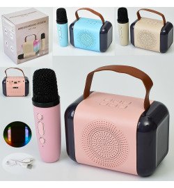 Колонка KK-02 (18шт) 13-8,5-7,5см, акум, світло, мікрофон, Bluetooth, TFслот, AUX, USBзар, мікс кол