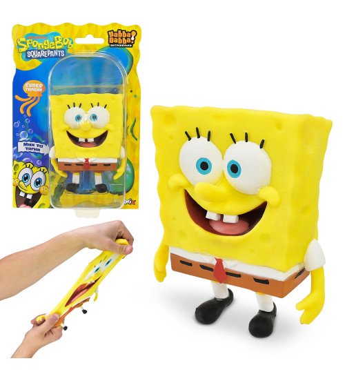 Іграшка антистрес YabbaDabba Sponge Bob арт. SBMF-2025A (12шт)  тянучка з піском Губка Боб 7,5*5*10