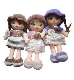 Лялька YG0492 (30шт) м'яконабивна, 40см, петелька, 3 кольори, у пакеті
