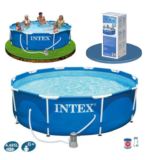 Intex Басейн каркасний 28202 NP (1) об`єм: 4485л, розмір:305х76см, фільтр-насос 1250л/год, мережа 2