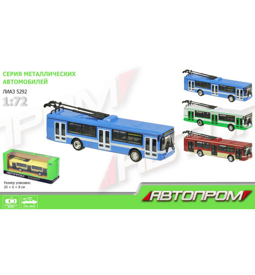 Тролейбус метал 6407ABCD (96шт / 4) 
