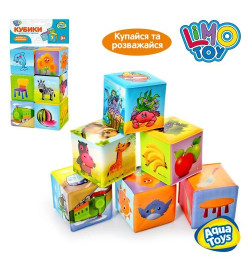 HU Кубики M 0257 U/R (24шт) для купання, 6 шт, 7см, в кульку, 15-23-7см