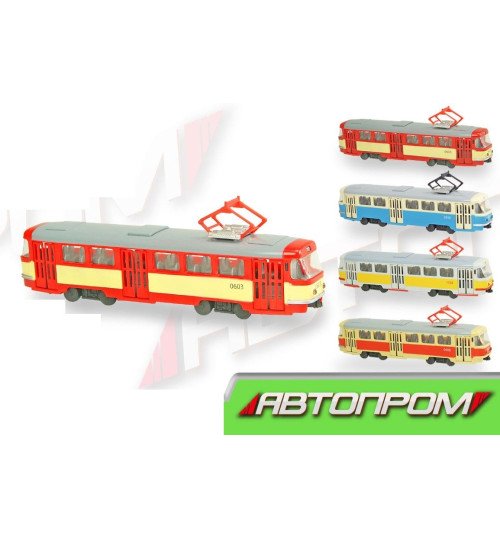 Трамвай метал 6411ABCD (96шт/4) 