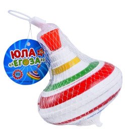 Дзига M 0306 U / R 14см, музика, світло, на бат-ці(табл), в сітці, 12,5-18-12,5см