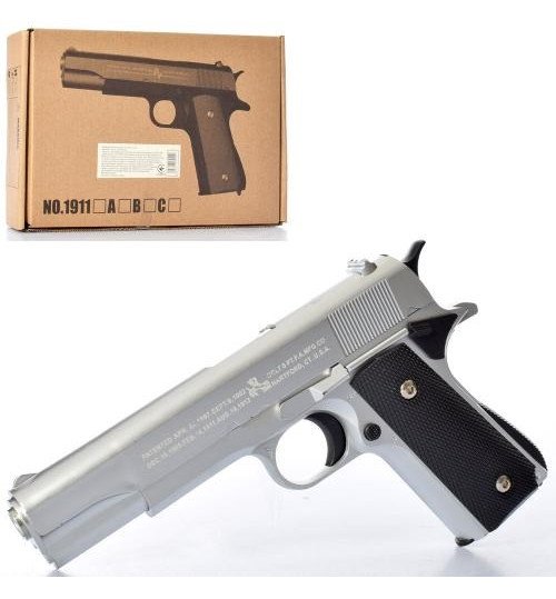 Пістолет 1911 (24шт) 21,5см, пластикові кулі, в кор-ці, 26-27,5-4,5см