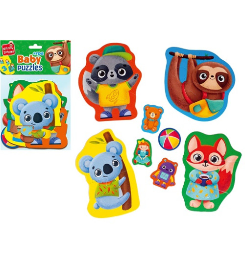 Пазли максі Vladi Toys картонні з грою Малюк Зможе «Тварини. Іграшки» VT1722-23