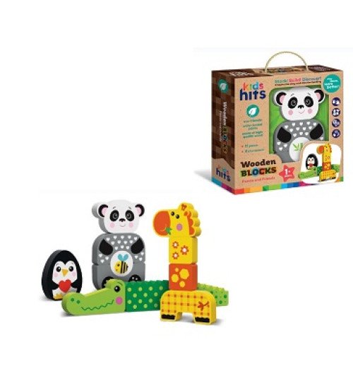 Дерев'яна іграшка Kids hits арт. KH20/006 (24шт) кубики12 деталей 4 персонажі кор. 21,4*21,9*5,5 см