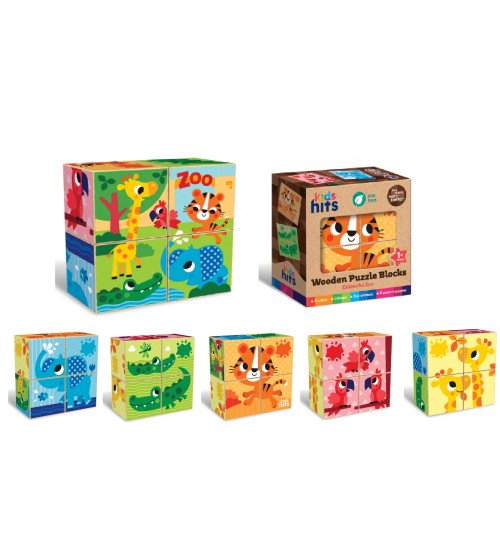 Дерев'яна іграшка Kids hits арт. KH20/023 (64шт) кубик 5,5 см набір 4шт короб. 12,8*12,8*5,8 см