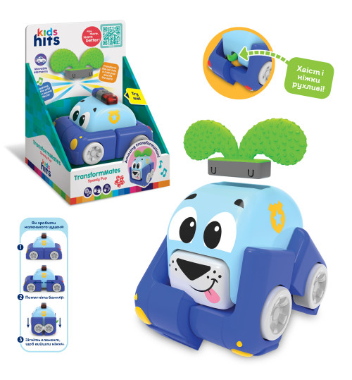 Машинка на коліщатах Kids Hits арт. KH39/001 (24шт) Скоростной щенок, трансформер, р-р 14*9,8*9,6 с