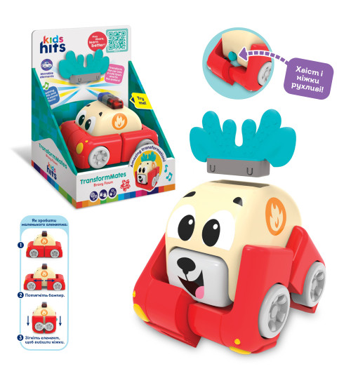 Машинка на коліщатах Kids Hits арт. KH39/003 (24шт) Брави Фавн, трансформер, р-р 14*9,8*9,6 см , ко