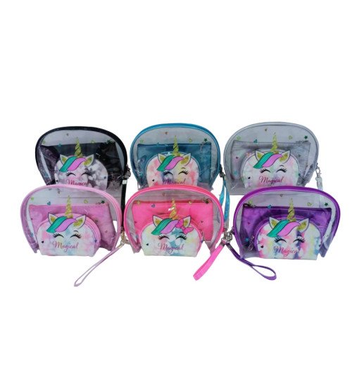 Косметичка арт. K12105 (150шт) 3 в 1 6 кольорів, 25*16*8см